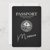Zwart Marokko paspoort Bewaar de datum Save The Date (Voorkant)