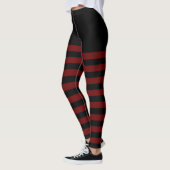 Zwart & Maroon Gestreept Leggings (Links)
