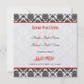 Zwart masker op witte rode rand sparen de datum save the date (Achterkant)