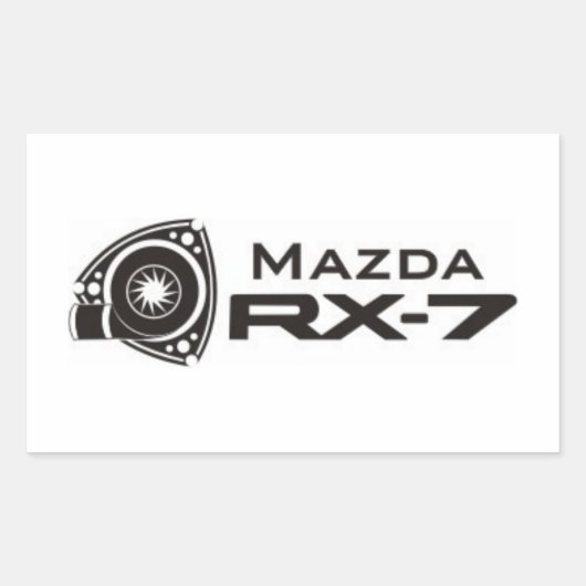 Zwart Mazda RX-7 Roterende Motor Stickers (Voorkant)