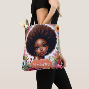 Zwart meisje Afrikaans Amerikaans met Afro Draagtas