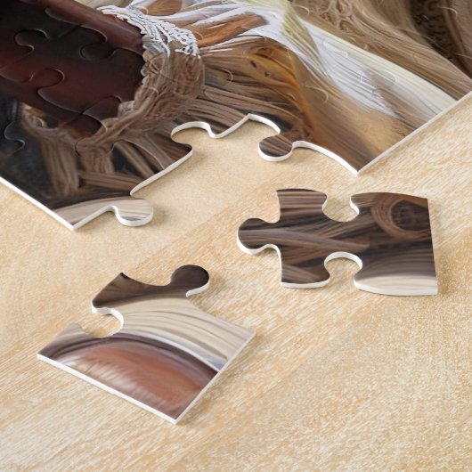 zwart meisje dat een boek leest legpuzzel (Zijkant)