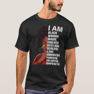 Zwart Meisje Magic Blacknificent HBCU Opgeleid Mel T-shirt