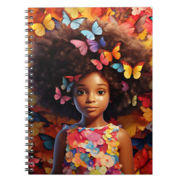 Zwart meisje magie melanine prinses bruine huid me notitieboek