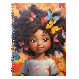 Zwart meisje magie melanine prinses bruine huid me notitieboek