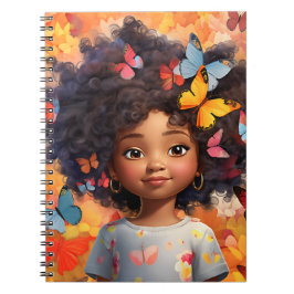 Zwart meisje magie melanine prinses bruine huid me notitieboek