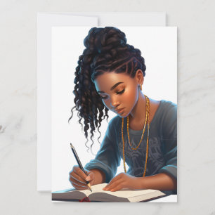 Zwart meisje magische melanine schrijver bruine hu kaart