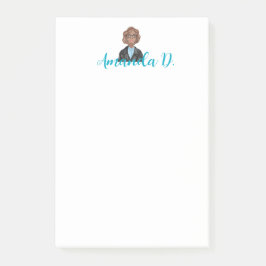 Zwart meisje met bril gepersonaliseerd post-it® notes