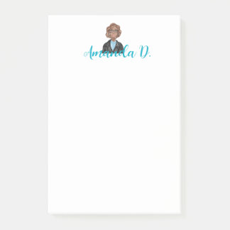 Zwart meisje met bril gepersonaliseerd post-it® notes