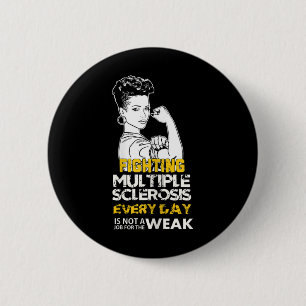zwart meisje multiple sclerose krijger sterke vrou ronde button 5,7 cm