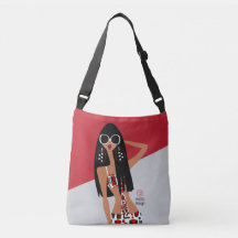 Zwart Meisje op Rood, Wit, Grijs en Zwart