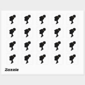 Zwart Meisje Puff Silhouet Sticker (Vel)