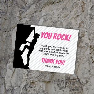 Zwart Meisje Rock Klimmen Party Bedankkaart