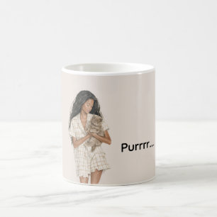 Zwart Meisje Zwart Kat Purrrr Halloween Koffiemok
