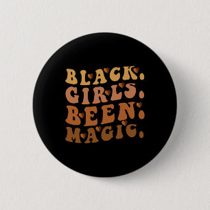 Zwart Meisjes Been Magic Melanin Afro Amerikaanse Ronde Button 5,7 Cm