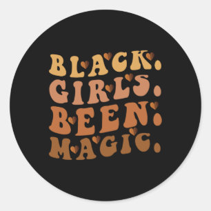 Zwart Meisjes Been Magic Melanin Afro Amerikaanse Ronde Sticker