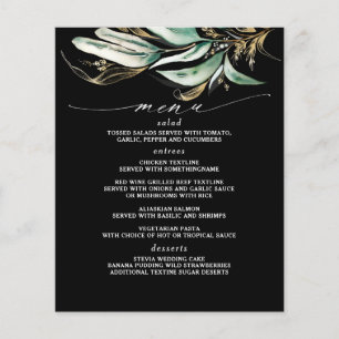 Zwart menu Gold Greenery Branch