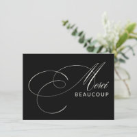 Zwart Merci Beaucoup Elegante Kalligrafie Dank u