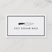 Zwart mes, moderne gastronomische, chef-kok, koken visitekaartje (Voorkant)