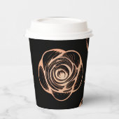 Zwart met Brons Roos Pattern Papieren Bekers (Links)