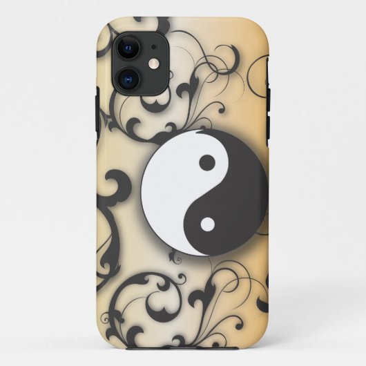 Zwart met Bronze Yin & Yang Case-Mate iPhone Case (Achterkant)