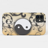Zwart met Bronze Yin & Yang Case-Mate iPhone Case (Achterkant (horizontaal))