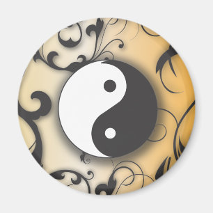 Zwart met Bronze Yin & Yang met rollen Magneet