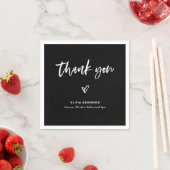 Zwart met Casual script en hart | Dank je Servet (Insitu)
