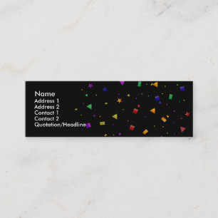Zwart met Confetti-profielkaarten Mini Visitekaartje