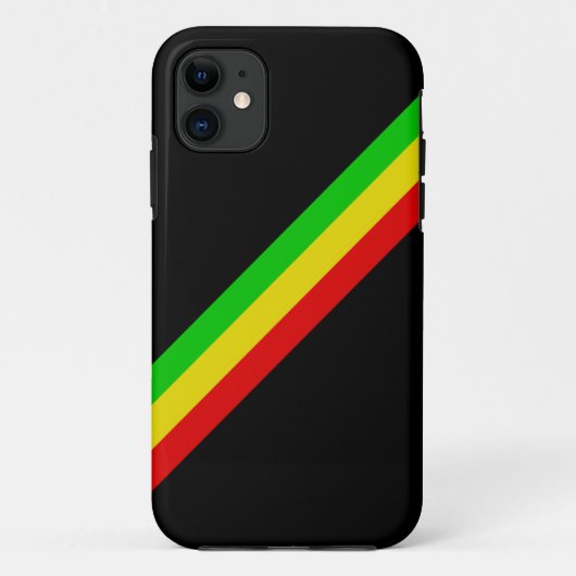 Zwart met diagonale Rasta Stripes/ Case-Mate iPhone Case (Achterkant)