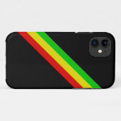 Zwart met diagonale Rasta Stripes/ Case-Mate iPhone Case (Achterkant (horizontaal))