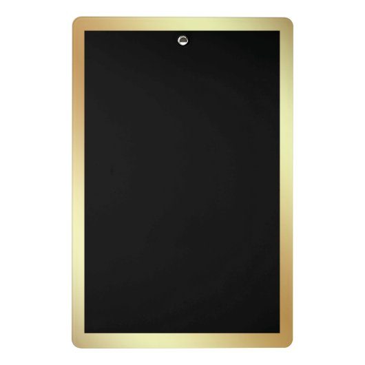 Zwart met Faux Gold Glam Border Mini Klembord (Achterkant)