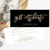 Zwart met Faux Gold Script | Cadeaubon