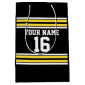 Zwart met Gele Witte Stripes Team Jersey Medium Cadeauzakje (Voorkant)