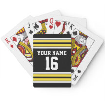 Zwart met Gele Witte Stripes Team Jersey