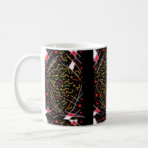 Zwart met gemengd kleurenpatroon netjes dinky koffiemok