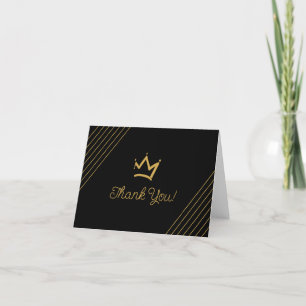 Zwart met Gold Crown Bedankkaart