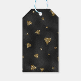 ZWART MET GOLD GLITTER KIJK DIAMONEN CADEAULABEL