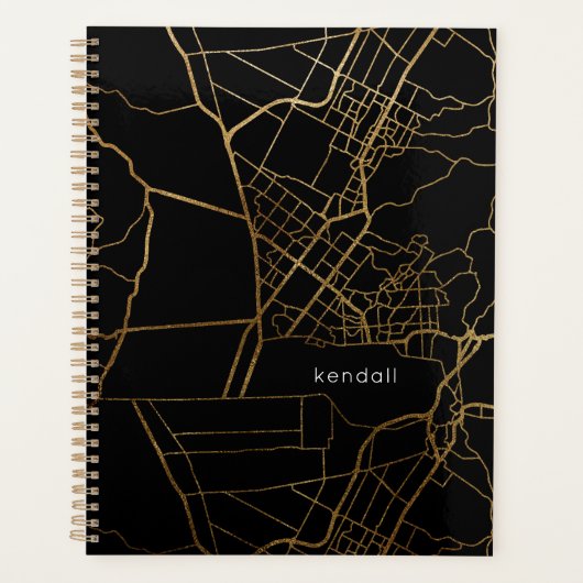 Zwart met Gold look Map en Naam Planner (Voorkant)
