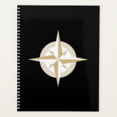 Zwart met Gold White Compass Planner (Voorkant)