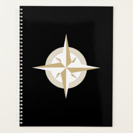 Zwart met Gold White Compass Planner