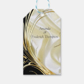 Zwart met goud op Champagne Silk Cadeaulabel (Voorkant)