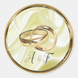 Zwart met goud op Champagne Silk Ronde Sticker