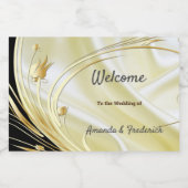 Zwart met Goud op Mousserende Wijnzijde Sparkling Wijnetiket (Enkel label)