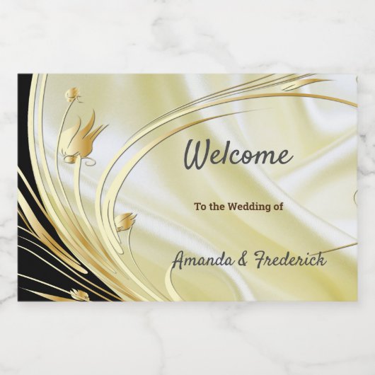 Zwart met Goud op Mousserende Wijnzijde Sparkling Wijnetiket (Enkel label)