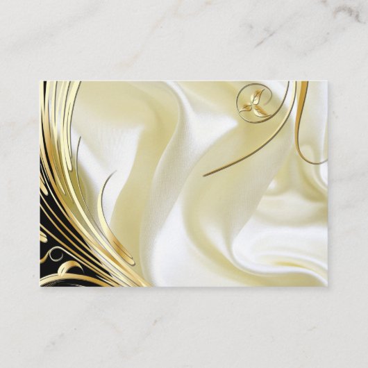Zwart met Goud op Zijde textuur Informatiekaartje (Achterkant)