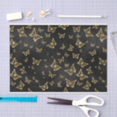 ZWART MET GOUDE BUTTERFLIES TISSUEPAPIER (Craft)