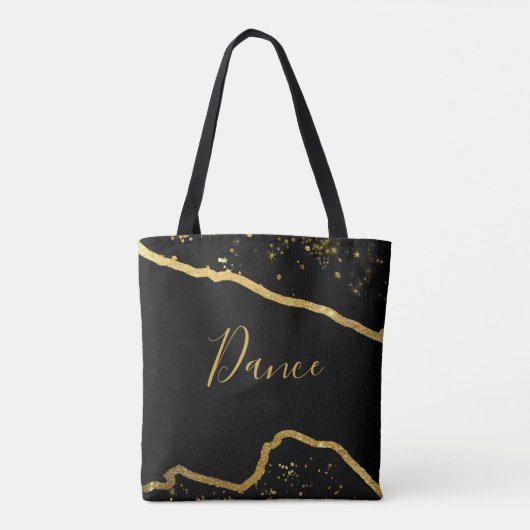 Zwart met Gouden Glitter Dans Tas (Achterkant)
