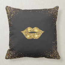 Zwart met gouden glitters en gouden lippen