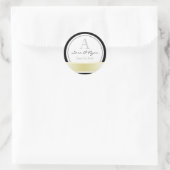 Zwart met gouden lint & monogram bruiloft sticker (Tas)